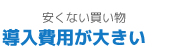 安くない買い物：導入費用が大きい